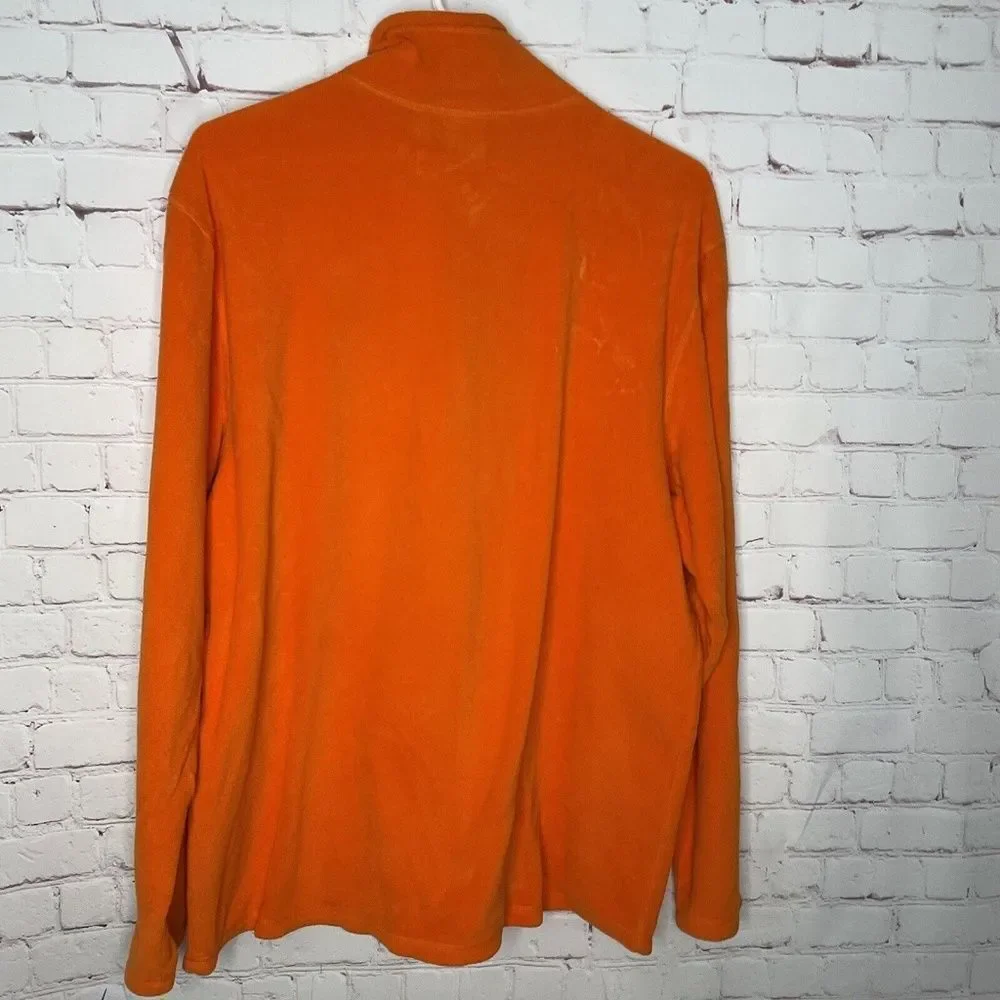 The North Face Men's Orange 1/3 Zip Mock Neck Fleece Sweatshirt Size‎ L